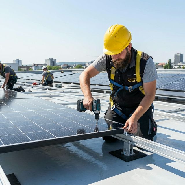 PV-Installation auf Gewerbedach